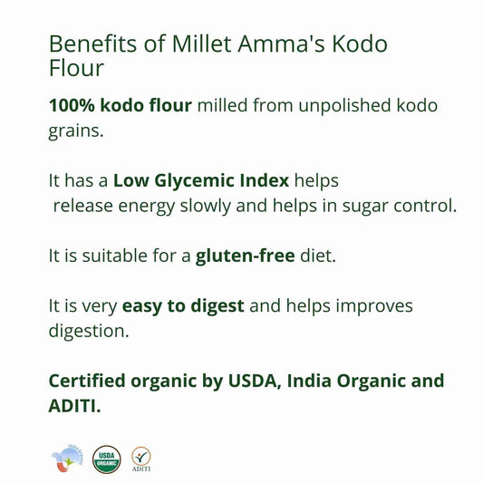 Kodo Millet Flour Organic - 500gm