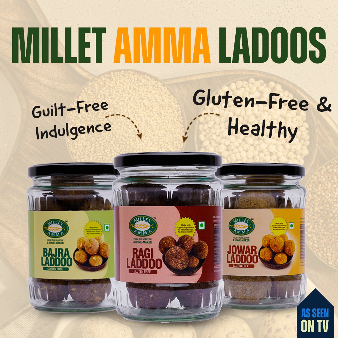 Laddo Combo | Pack of 3 Varieties ( Ragi , Jowar & Bajra Laddoo)