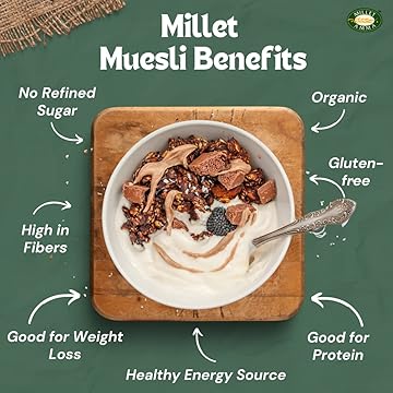 Millet Amma Chocolate Muesli 300 Gms Pack | Coated with Chocolate and Date Syrup | Gluten free, Best Choice for Millet Snacks & Breakfast Cereal | Rich in Fiber
