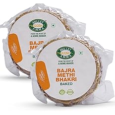 Millet Amma Baked Bajra Methi Bhakhri - 360 Gms | (Pack of 2 - Each 180 Gms) | Ready to Eat | Best Choice for Snack Time, Parties & Events | Healthy Traditional Gujarati Snacks