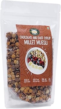Millet Amma Chocolate Muesli 300 Gms Pack | Coated with Chocolate and Date Syrup | Gluten free, Best Choice for Millet Snacks & Breakfast Cereal | Rich in Fiber
