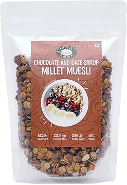 Millet Amma Chocolate Muesli 300 Gms Pack | Coated with Chocolate and Date Syrup | Gluten free, Best Choice for Millet Snacks & Breakfast Cereal | Rich in Fiber