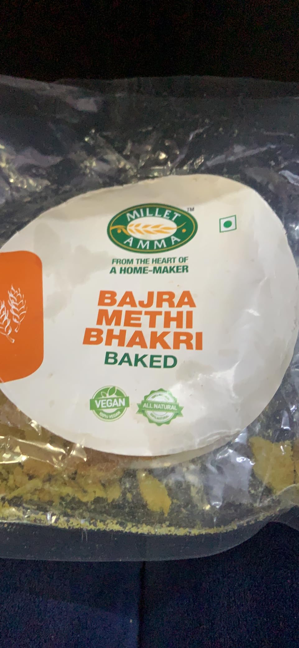 Millet Amma Baked Bajra Methi Bhakhri - 360 Gms | (Pack of 2 - Each 180 Gms) | Ready to Eat | Best Choice for Snack Time, Parties & Events | Healthy Traditional Gujarati Snacks