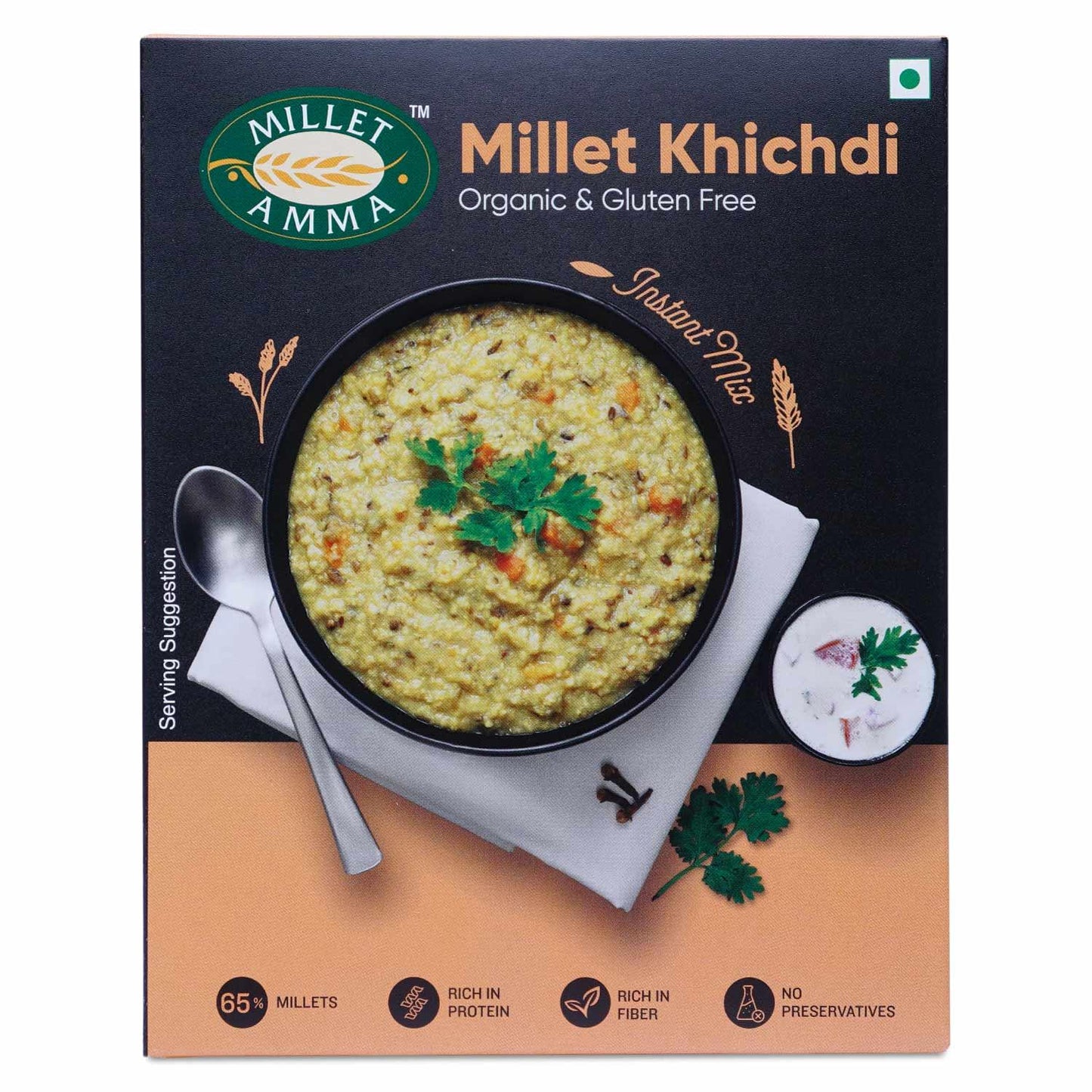 Organic Millet Khichdi Mix | 250 GMS Pack | 65% Millet Content | Easy & Ready to Cook | Instant Millet Breakfast Mix | Rich in Protein & High Fiber | 100% Vegan