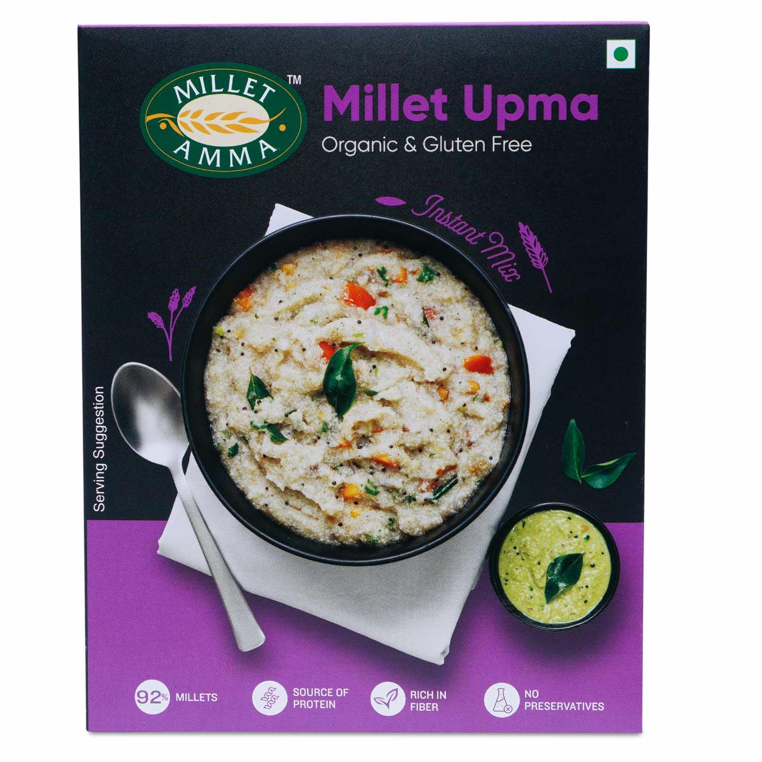 Millet Rava Upma Mix | 250 GMS Pack | 92% Millet Content | Easy & Ready to Cook | Instant Millet Breakfast Mix | Rich in Protein & High Fiber | 100% Vegan