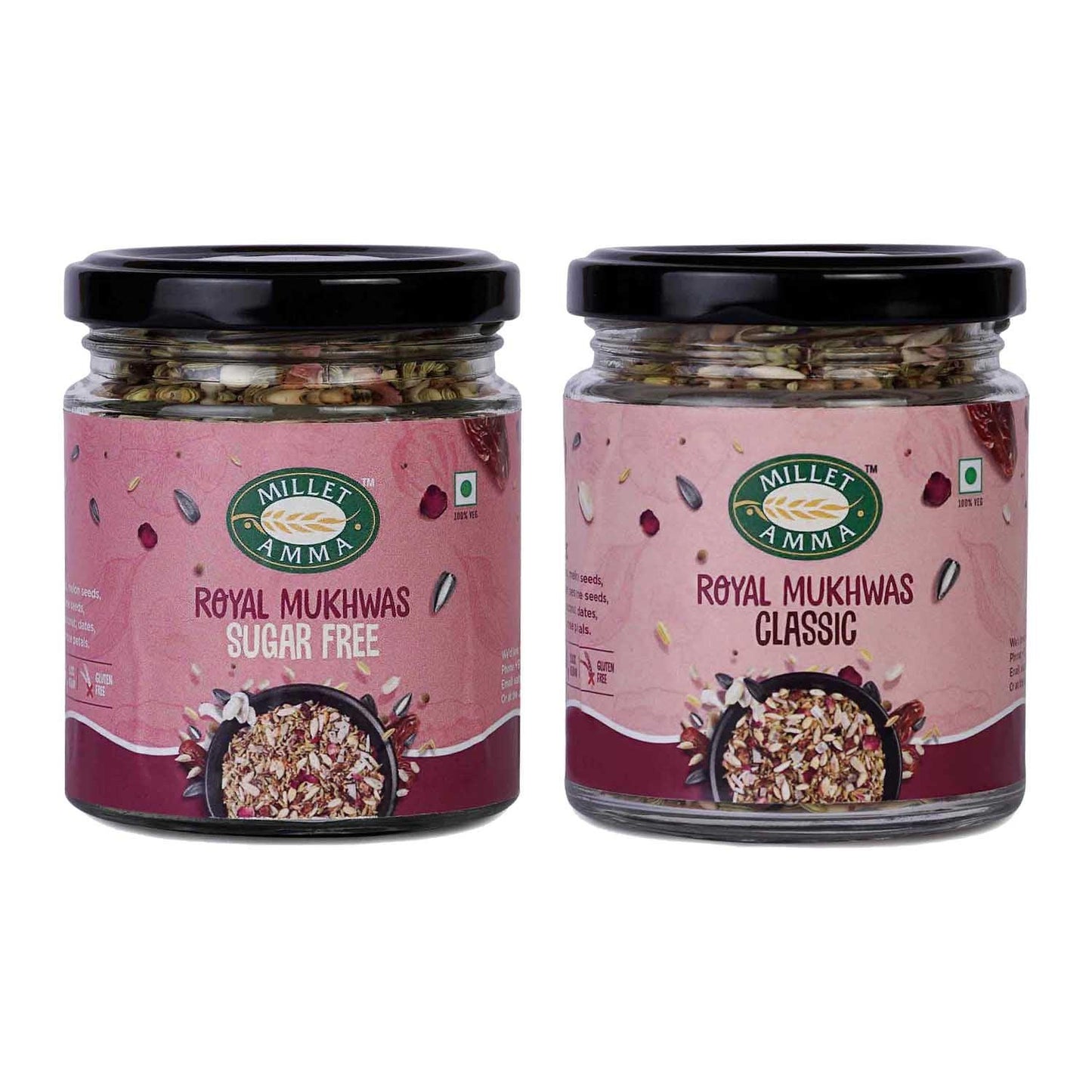 Royal Mukhwas Combo Pack of 2 | Royal Mukhwas Classic + Royal Mukhwas Sugar Free | 100gm Each