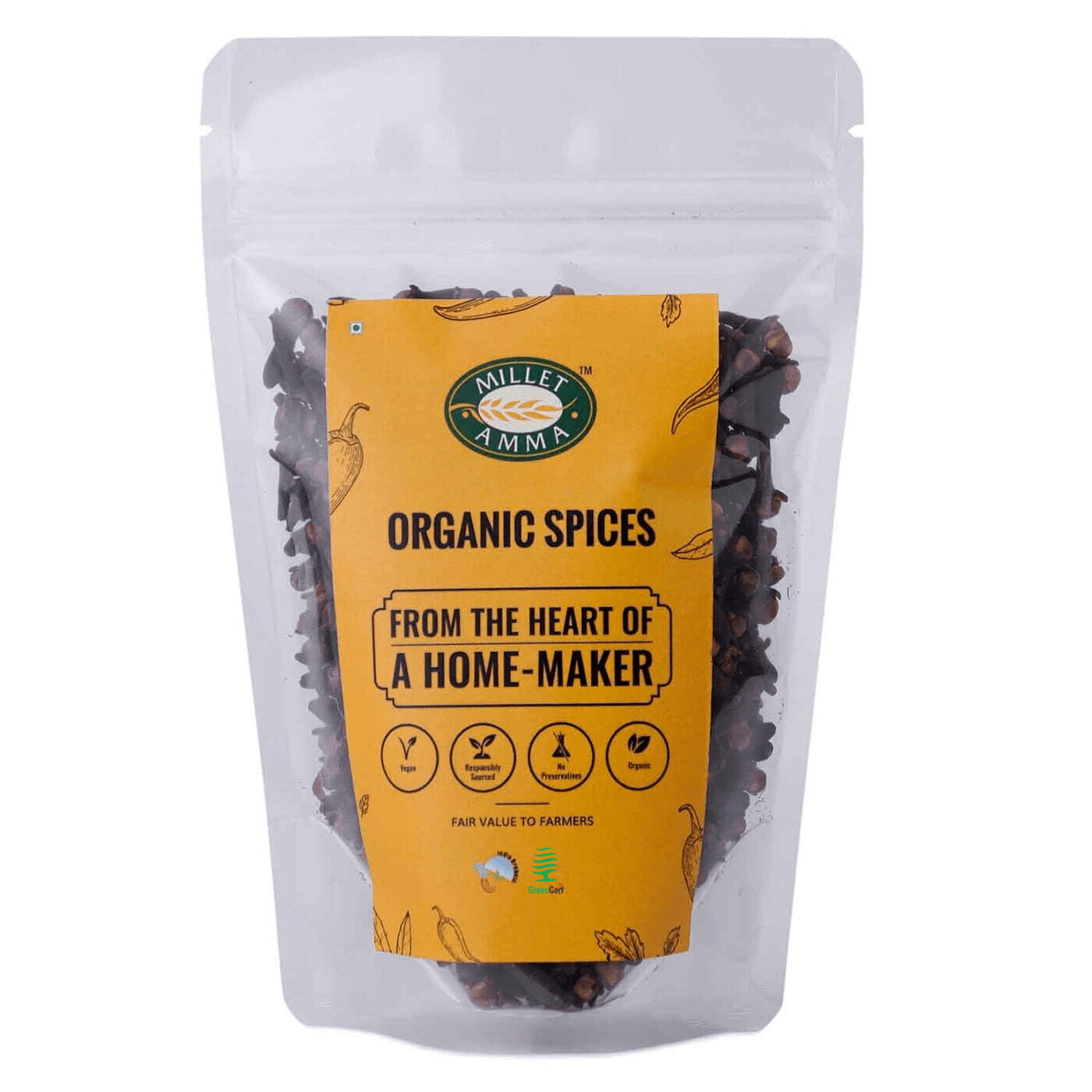 Organic Cloves 50 Gms | 100% Vegan & Pesticides Free | (Laung, Lavangalu) | Healthy Spices & Suitable for Multiple Recipes | Contains anti-Carcinogenic Property