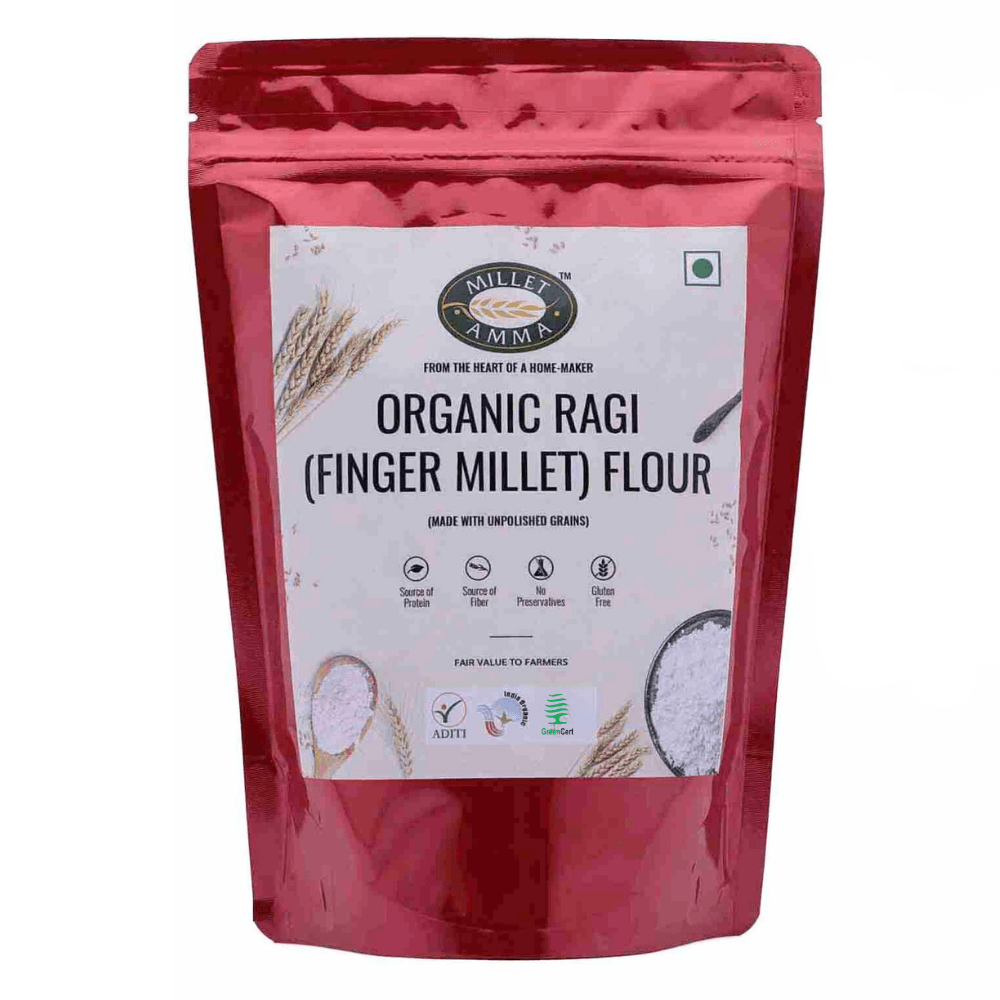Organic Ragi (Finger Millet) Millet Flour | Gluten Free - 500gm