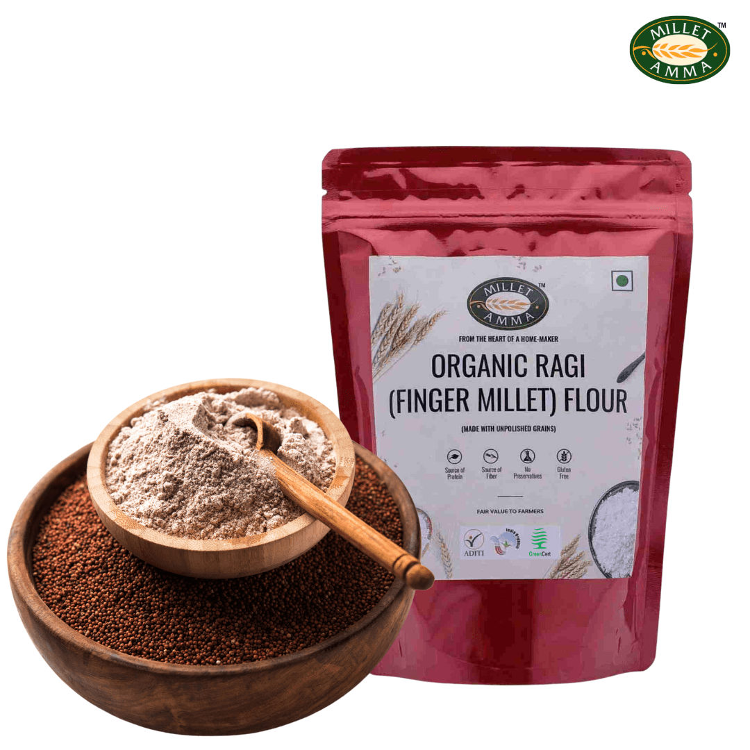 Organic Ragi (Finger Millet) Millet Flour | Gluten Free - 500gm