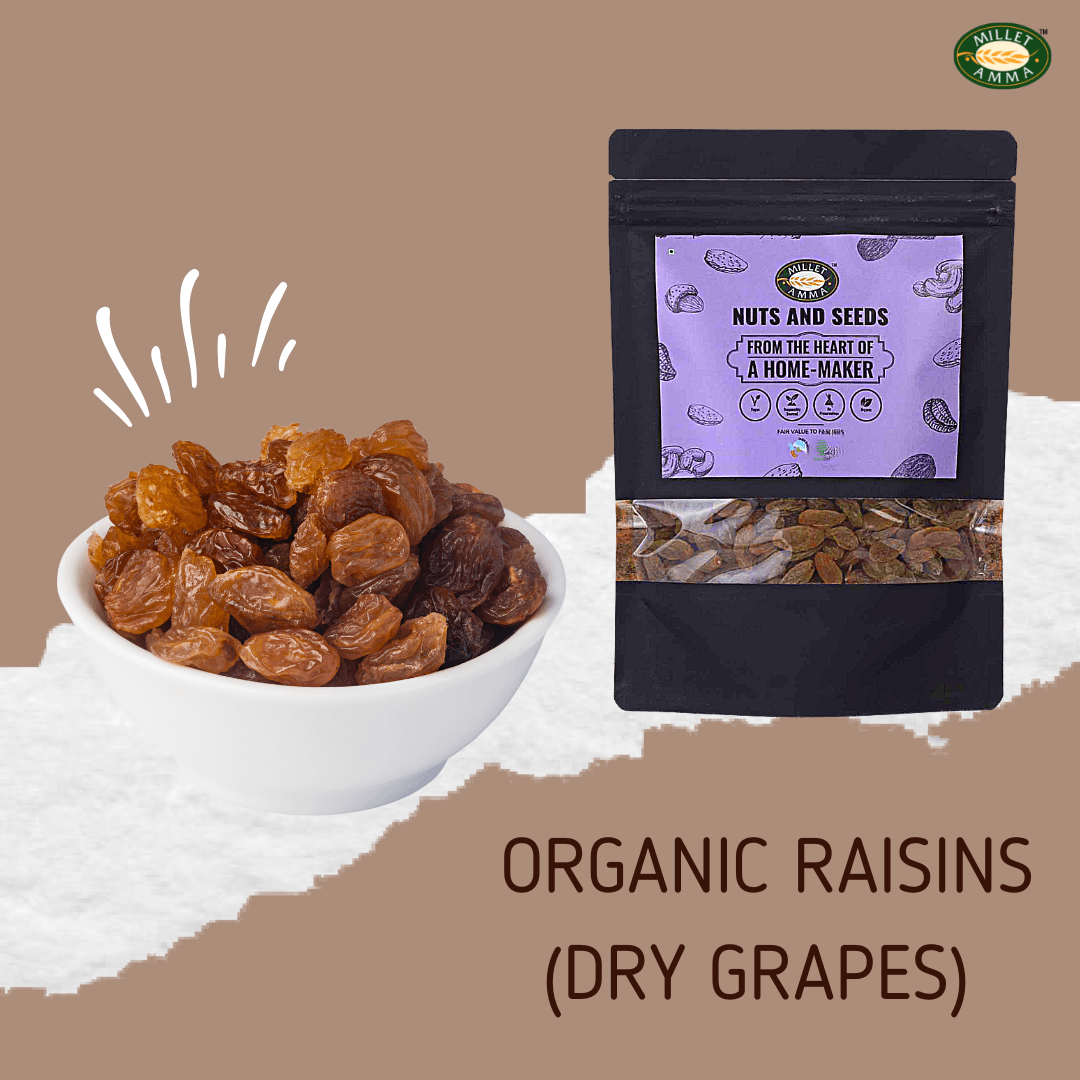 Organic Raisins (Dry Grapes) 250gm | Rich in Antioxidants & Source of Vitamins, Minerals | Helps in Strengthening The Bones & Boosting Immunity | 100% Vegan & Gluten Free