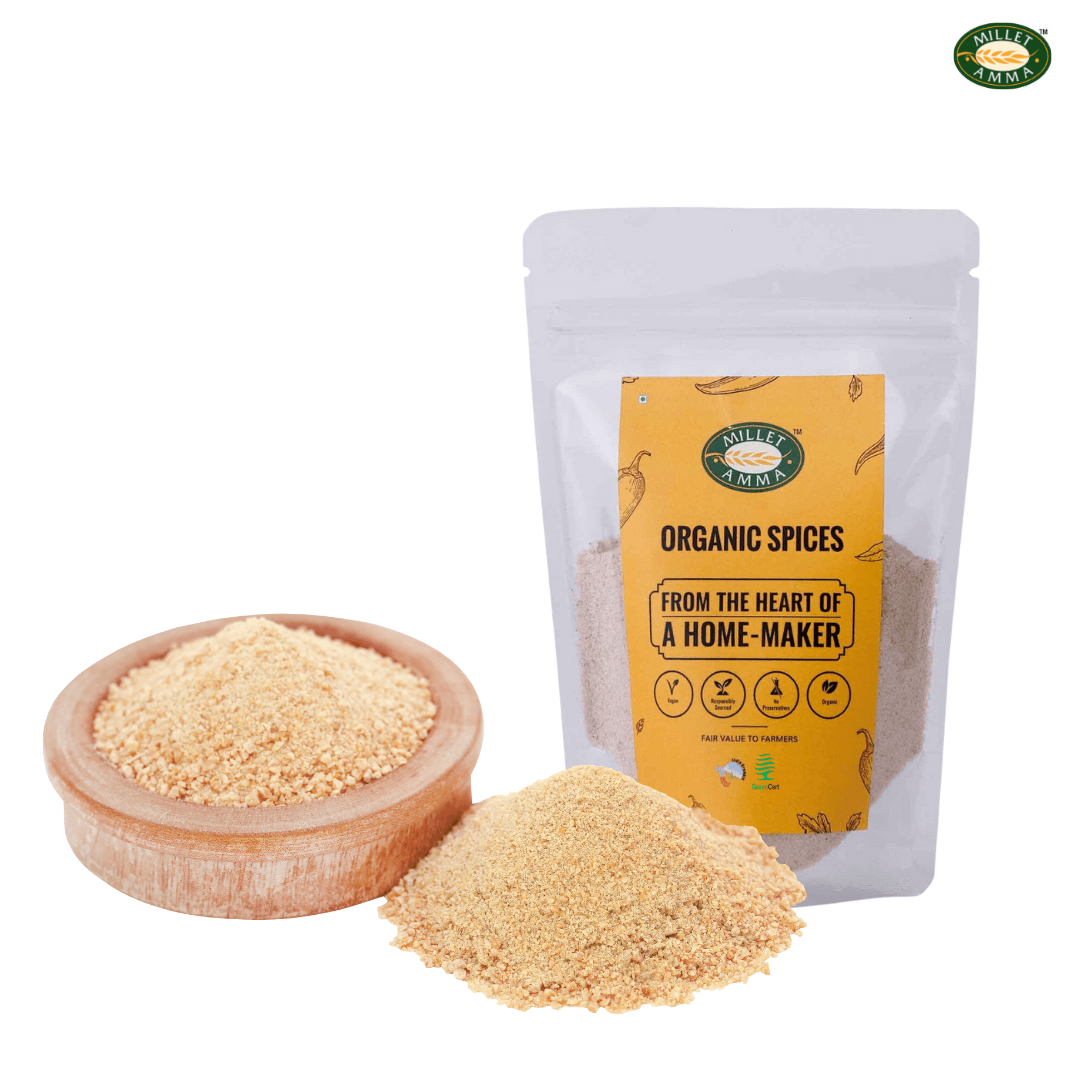 Millet Amma Organic Asafoetida (Hing) 50 Gms | 100% Vegan & Gluten Free | Aromatic Cooking Spice | Contains Anti-Spasmodic & Anti-inflammatory Properties