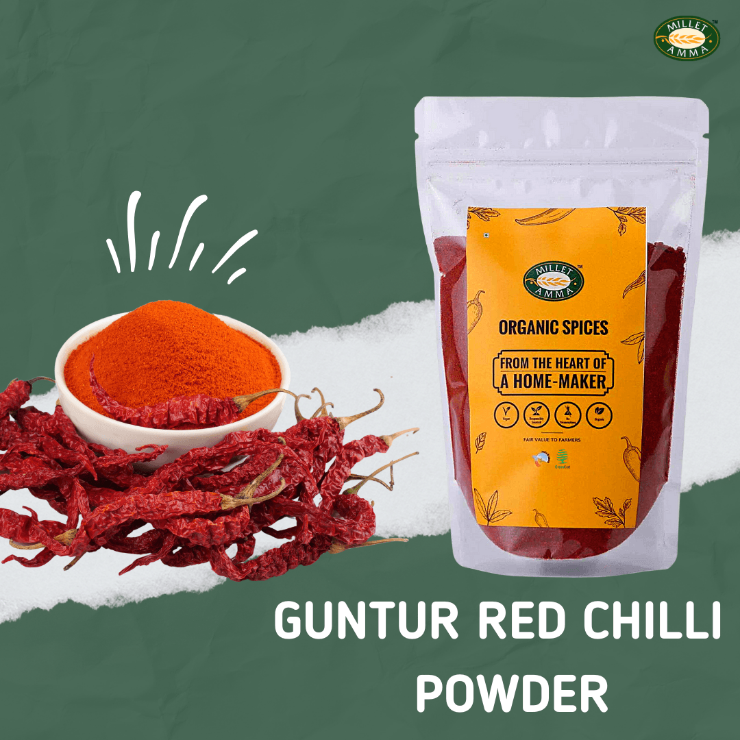 Guntur Red Chilli Whole Organic - 100gm
