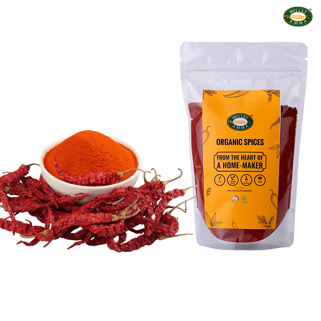 Guntur Red Chilli Whole Organic - 100gm