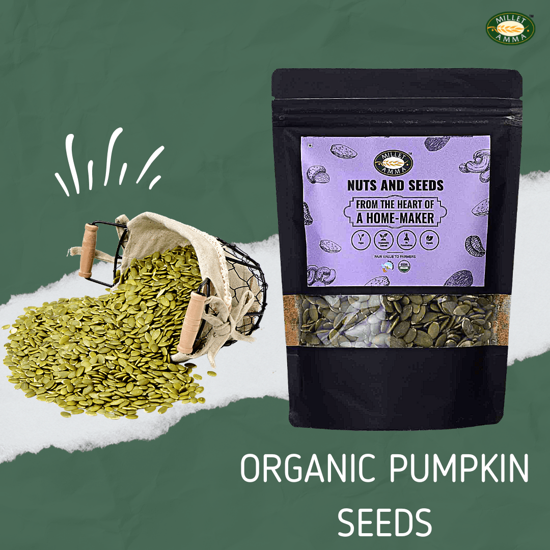 Organic Pumpkin Seeds Organic 250 Gms | Rich in Antioxidants & Source for Minerals Vitamins | Contains Good Fat | Suitable for Making Smoothies Granola Bowls and Health Bars