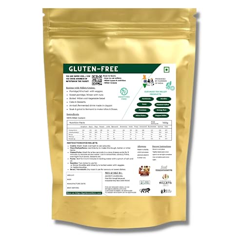 GOLDEN MILLETS Little Millet Unpolished Rice |100% Gluten Free & Natural |High Protein & More Fiber (Pack of 1, 500)
