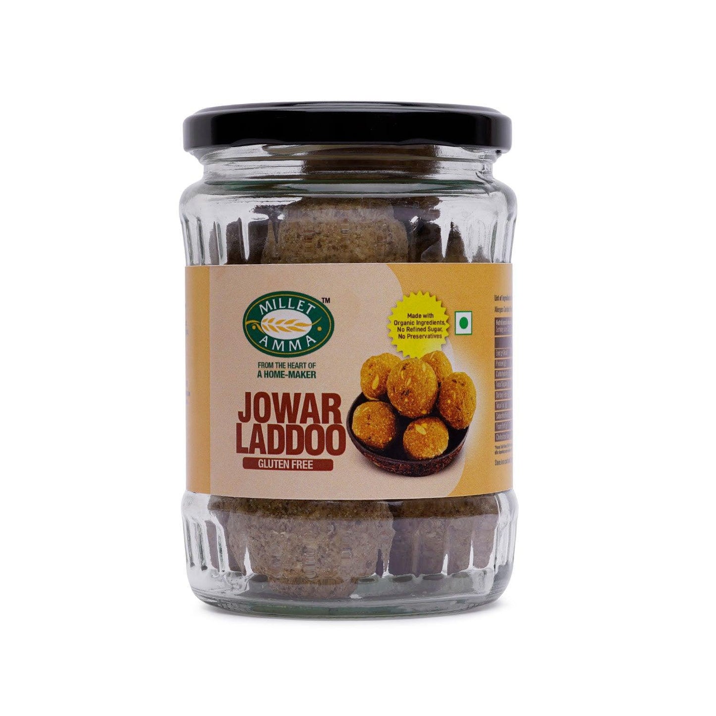 Jowar Ladoo 300 GMS | Ready to Eat | Made with Jaggery | ( Jowar Ladoo - Sorghum , Jonna , Jola , Cholam ) | No Refined Sugar , No Additional Flavors or Colors , No Preservatives