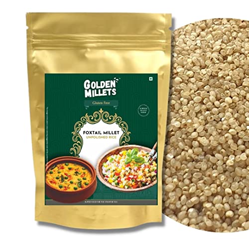 GOLDEN MILLETS Foxtail Millet Unpolished Rice |100% Gluten Free & Natural |High Protein & More Fiber (Pack of 10, 500)