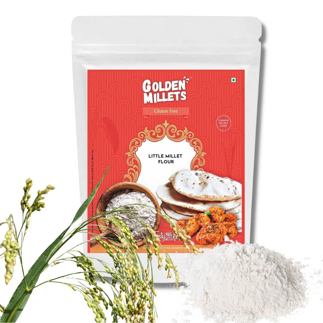 GOLDEN MILLETS Little Millet flour 500g |100% Gluten Free |No Preservatives, High Protein Food (Pack of 5)