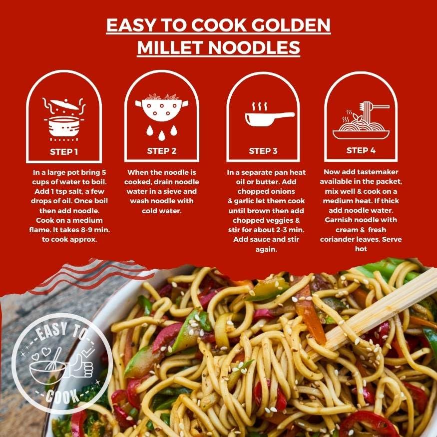 GOLDEN MILLETS Noodles Combo|Barnyard Millet Noodles|Millets Noodles For Kids|0% Maida|High Fibre|No Preservative|Healthy Noodles Millets|Millets Noodles For Diet|( 10X1 ),150 Grams