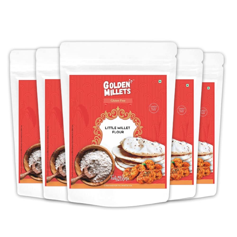 GOLDEN MILLETS Little Millet flour 500g |100% Gluten Free |No Preservatives, High Protein Food (Pack of 5)