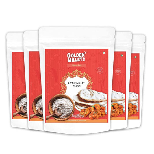 GOLDEN MILLETS Little Millet flour 500g |100% Gluten Free |No Preservatives, High Protein Food (Pack of 5)