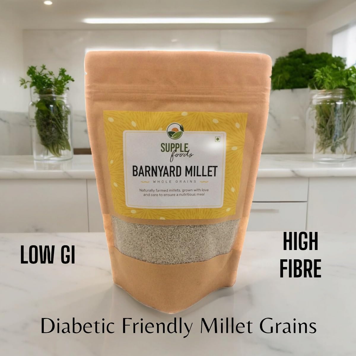 SUPPLE foods Barnyard Millet, 1600g - Native Whole Grains (Kuthiravalli, Samvat ke Chawal, Oodalu), Low GI, High Fibre than Rice