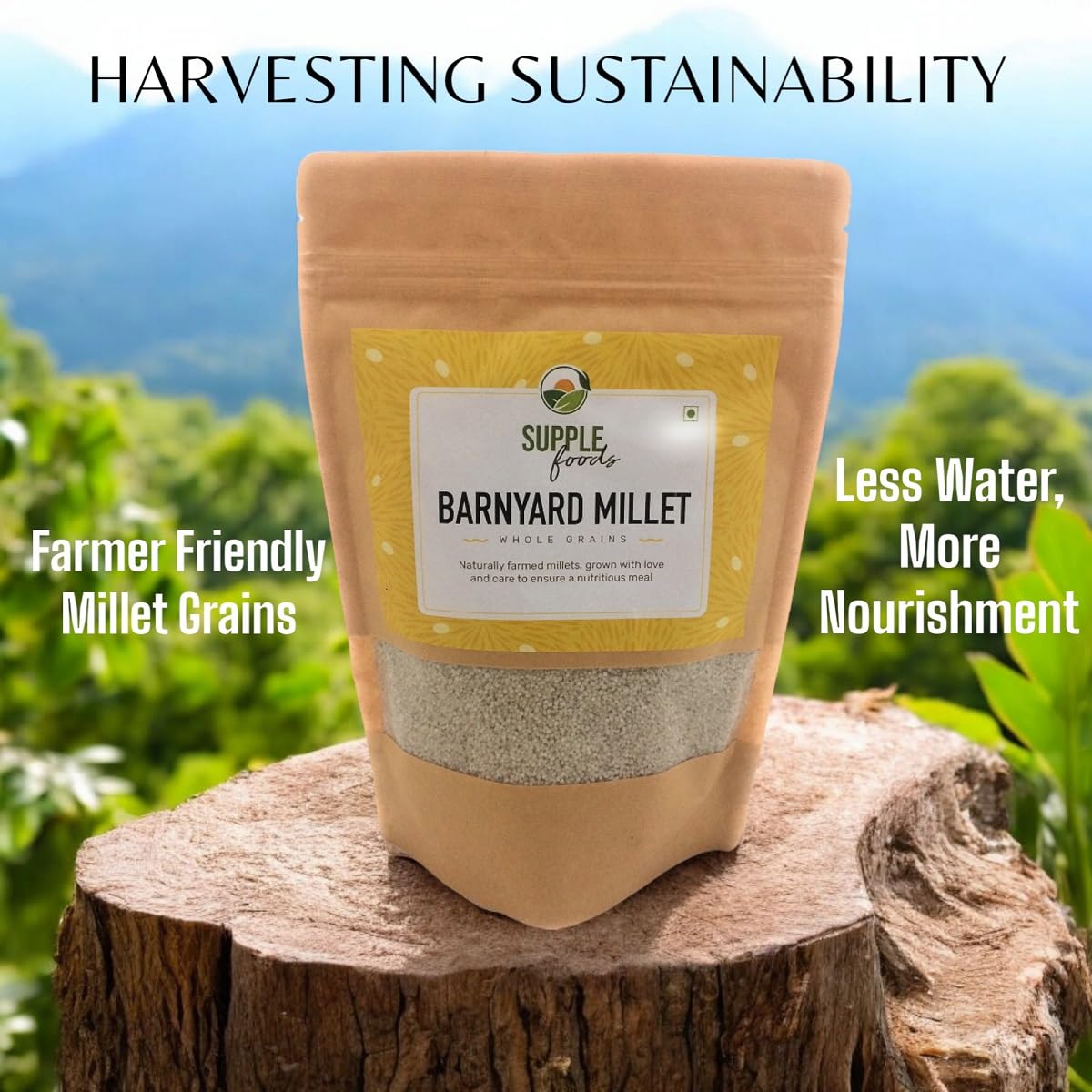 SUPPLE foods Barnyard Millet, 1600g - Native Whole Grains (Kuthiravalli, Samvat ke Chawal, Oodalu), Low GI, High Fibre than Rice